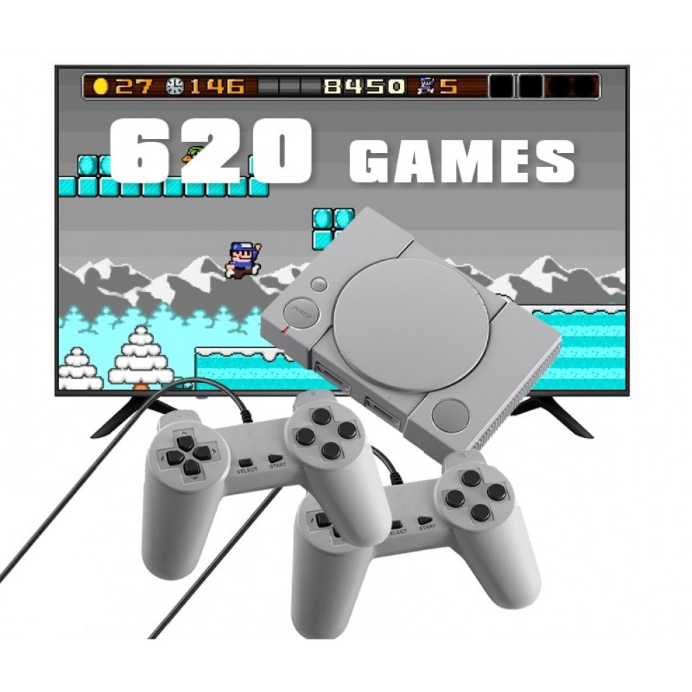 Портативная игровая приставка классическая 8-битная PS1 Ретро игровая консоль для двух игроков 620 игр