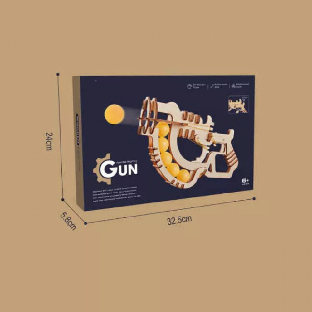 Модель для сборки-Пистолет для пинг-понга «сделай сам», деревянные 3D-пазлы для стрельбы