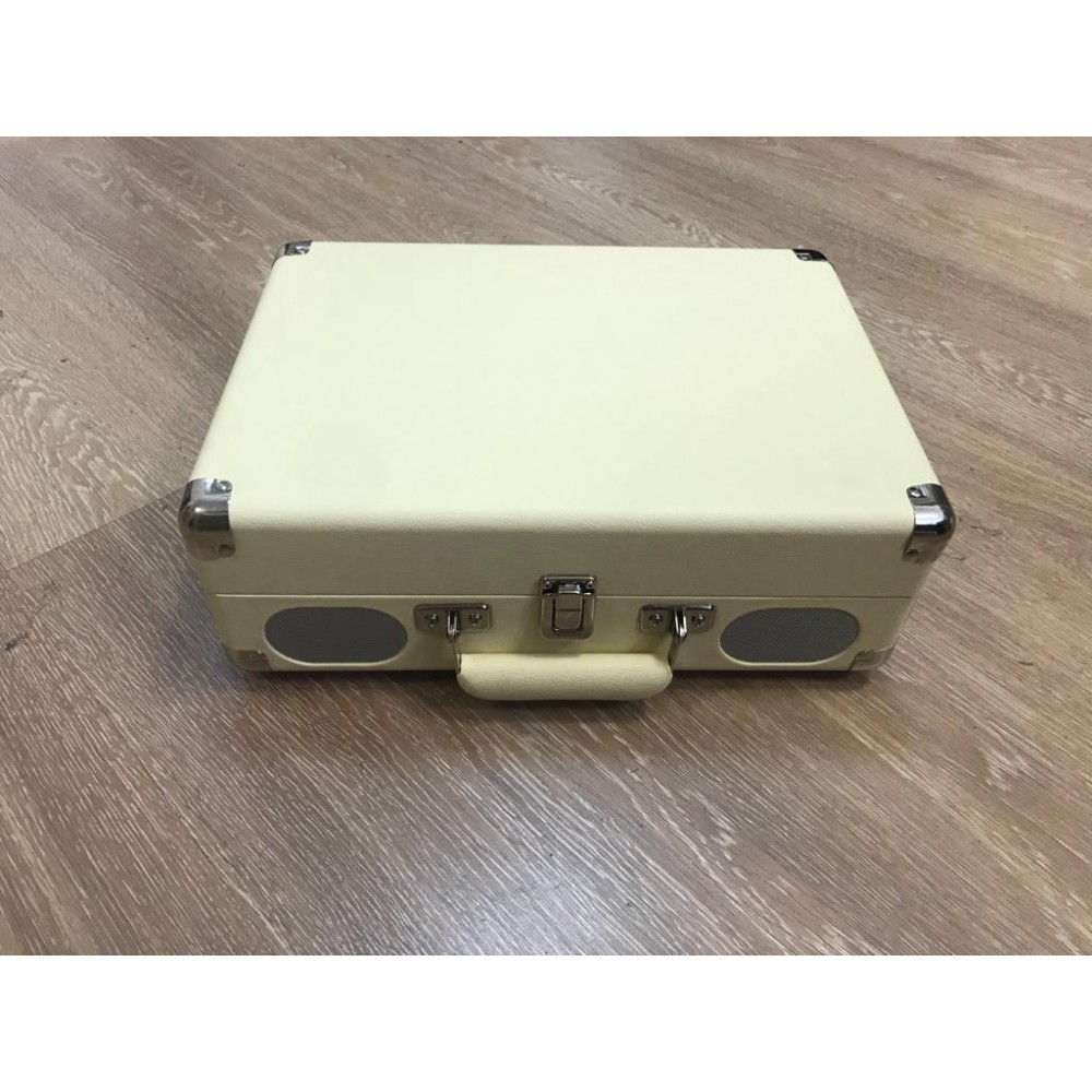 Ретро виниловые проигрыватель пластинок портативный чемодан (MDY-2101) Cream