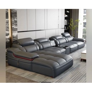 Роскошный кожаный секционный диван для гостиной 