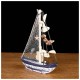 Модель парусной лодки-Яхта сувенирная 14 см