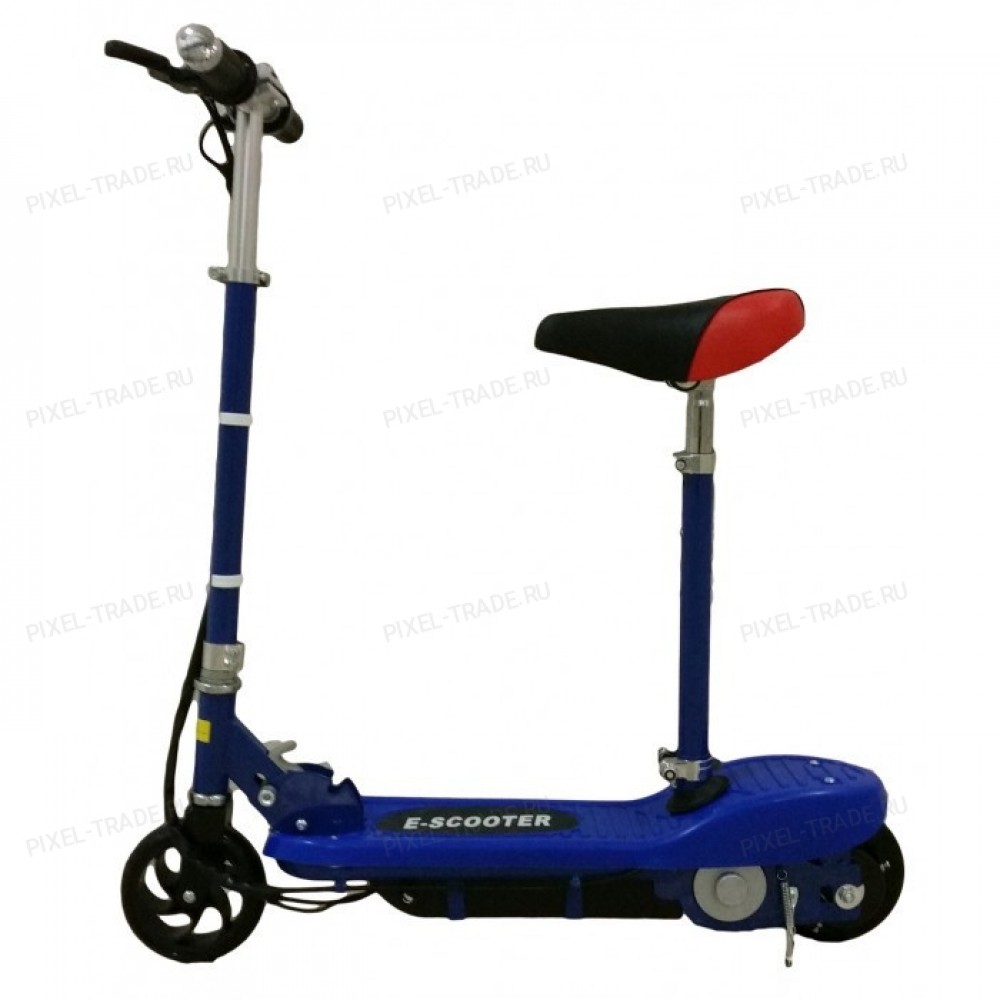 Электросамокат E-Scooter 120w Синий (с сиденьем) 