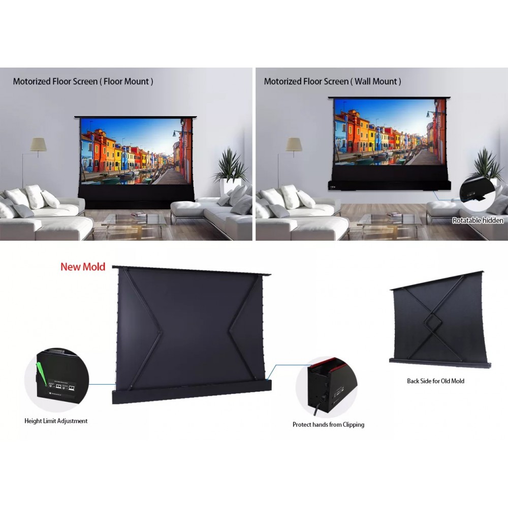 Напольно-потолочный моторизованный проекционный экран XYScreen 100" дюймов ALR (Black)