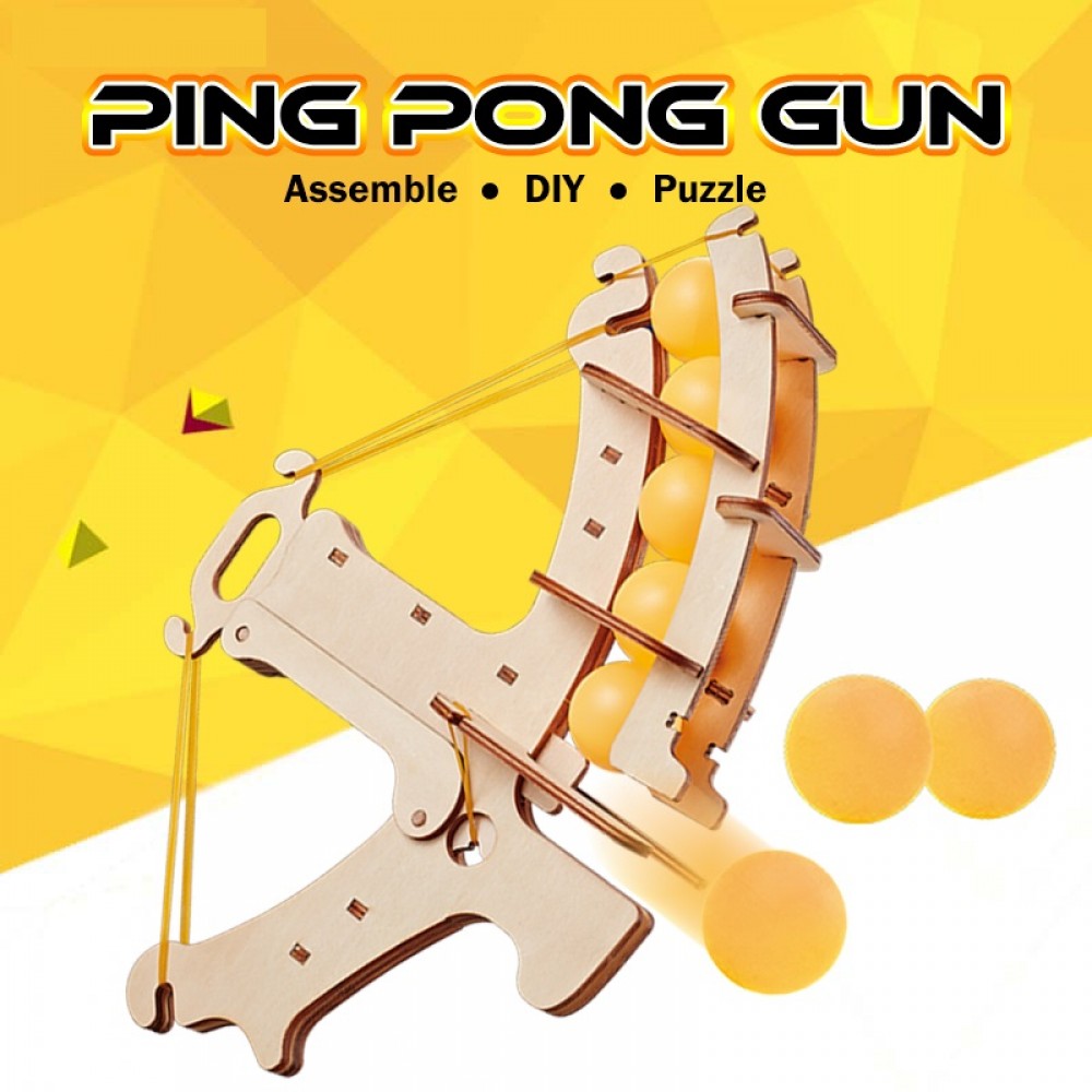 Модель для сборки-Деревянный лук для пинг-понга,  деревянный лук пистолет игрушка для детей