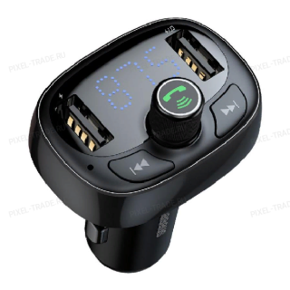 Автомобильная Зарядка T Typed 2-USB Bluetooth MP3 Car Charger (Standard Version) (Black) CCTM-01