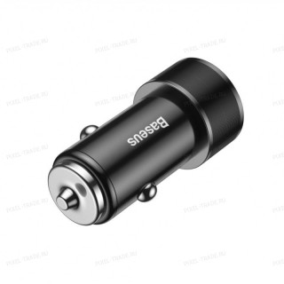 Автомобильное зарядное устройство Baseus Small Screw 3.4A Dual-USB iP Lightning (Black) TZXLD-A01