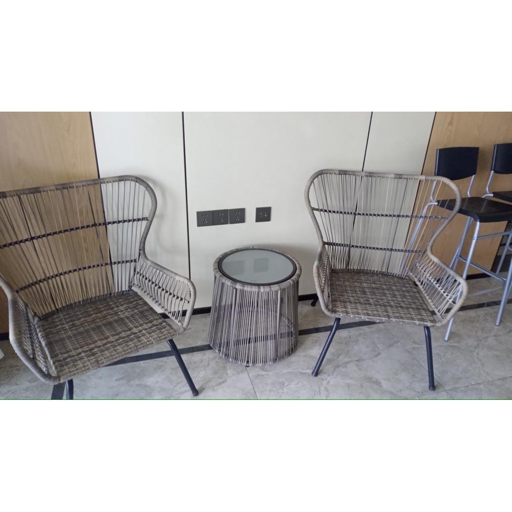 Набор 2 стула и стол-подставка из ротанга Xiaomi MWH Lennon Rattan Chair 3 Piece Set Combination Brown