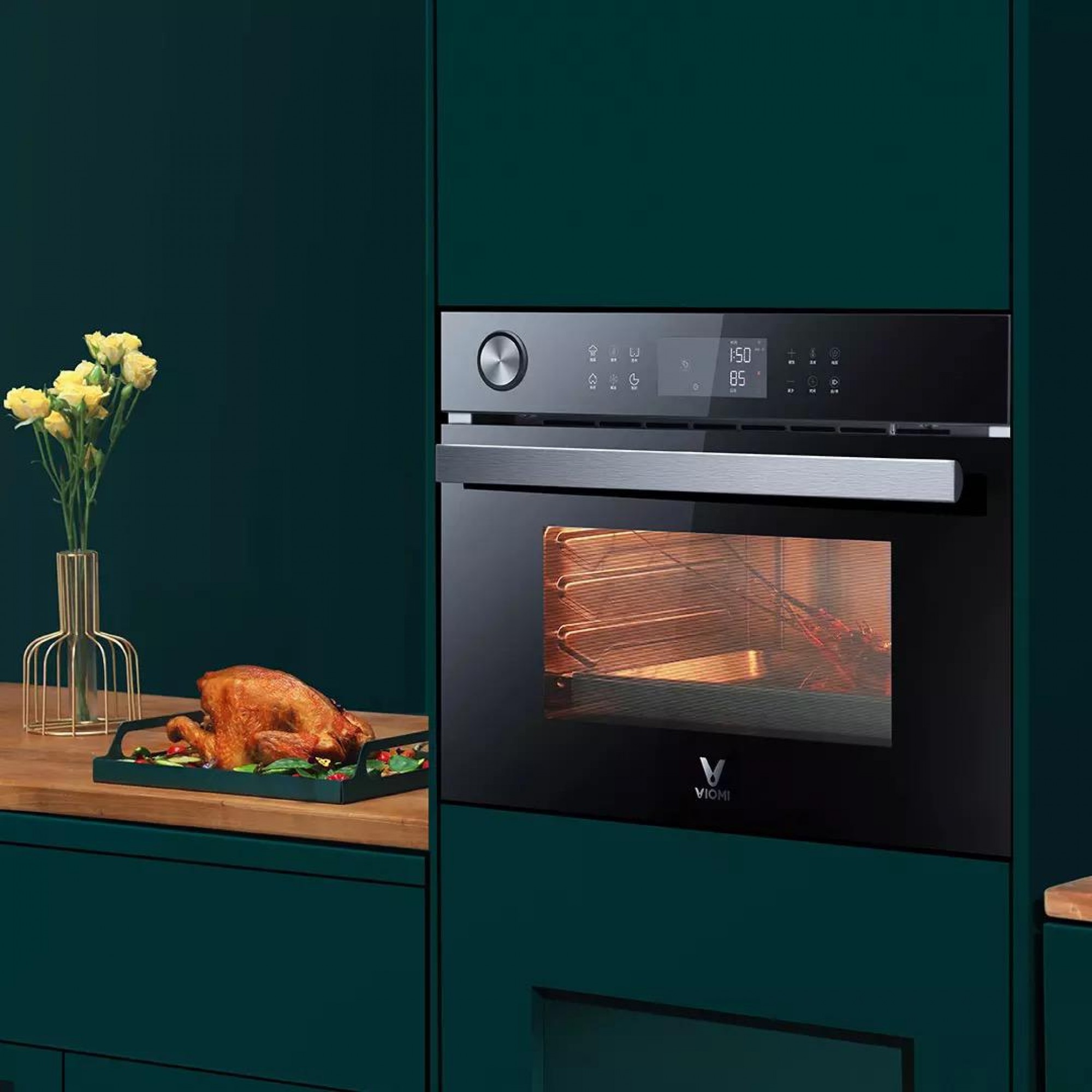 умный встраиваемый паровой духовой шкаф xiaomi viomi steam convection oven king black vso4501 b фото 6