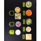 Многофункциональная кухонная овощерезка ручная с контейнером и набором предметов 14 в 1 Насадки 8 шт. / Измельчитель овощей