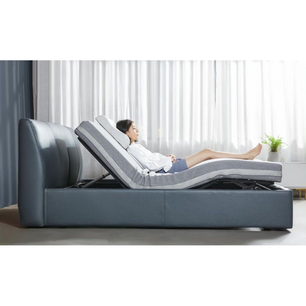 Умная двуспальная кровать Xiaomi 8H Milan Smart Electric Bed DT1 1.5 m Grey Blue (умное основание и ортопедический матрас R2 Pro)