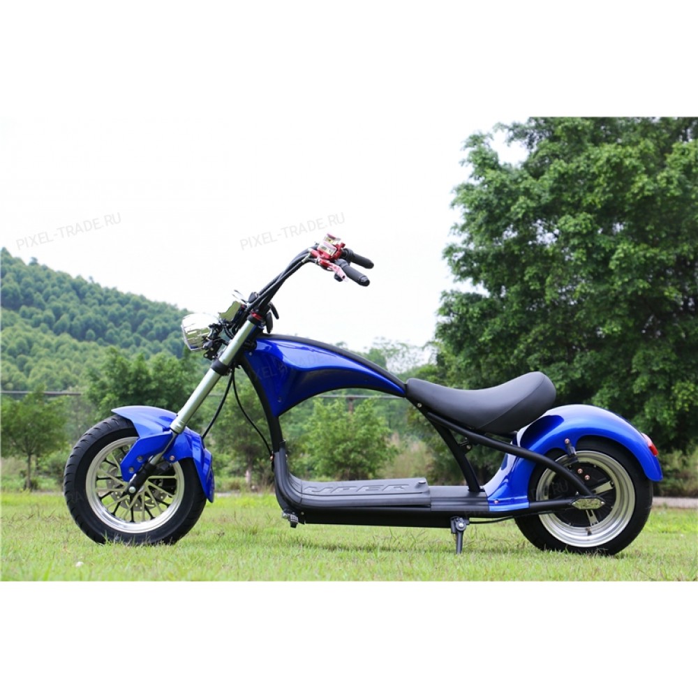 Электроскутер Citycoco Harley Chopper Синий 2000W, 60В 20Ah