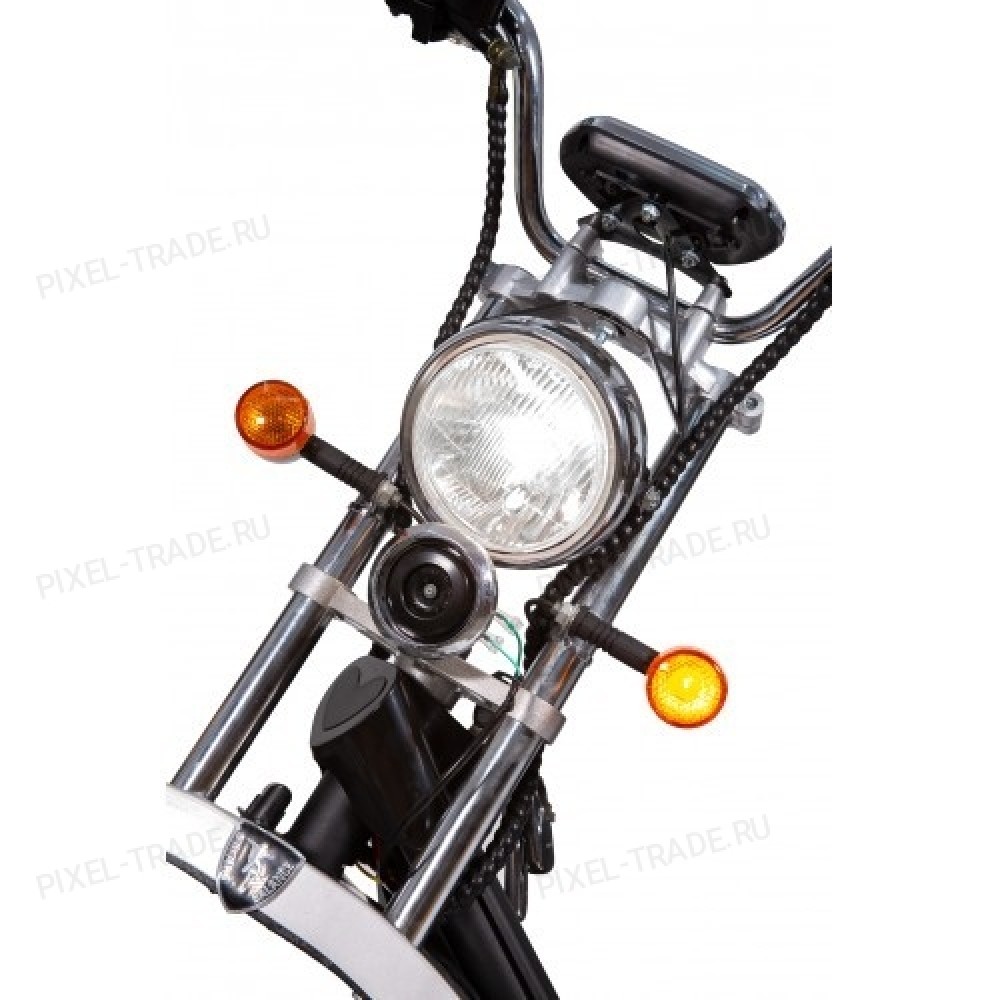 Электроскутер Citycoco Harley X10 2000W, 20А 60В Желтый (плюс доп. место для второй АКБ)